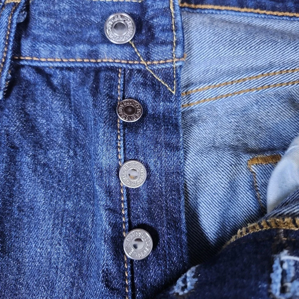 Levis 501 Jeans Mens 33x39 Blue Straight Leg Regular Fit‎ Medium Wash